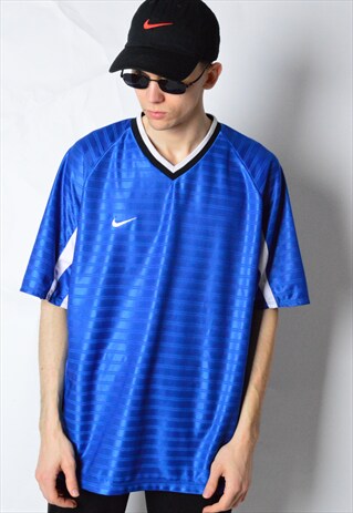 BLUE NIKE V-NECK SPORTS T-SHIRT