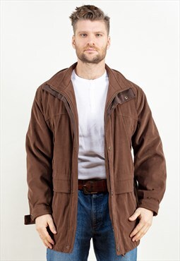 Vintage 80's Mens Brown Parka Jacket