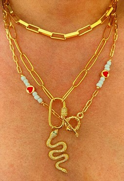 Tassy Snake Link Chain Necklace