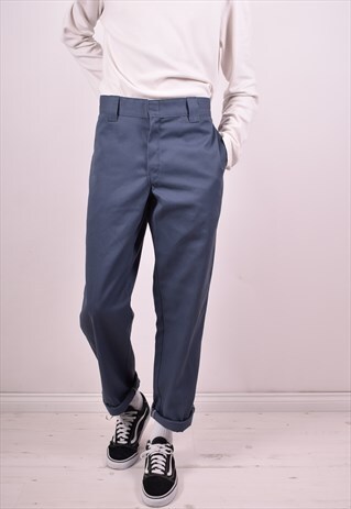 DICKIES MENS VINTAGE TROUSERS W36 L34 BLUE 90S