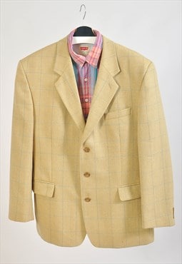 Vintage 90s plaid blazer jacket in yellow 