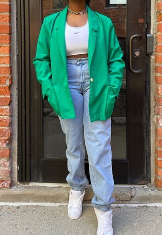 VINTAGE OVERSIZED 80S GREEN BLAZER