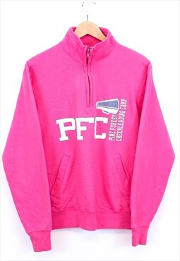 Vintage Champion PFC Sweatshirt Pink Collared Quarter Zip Up