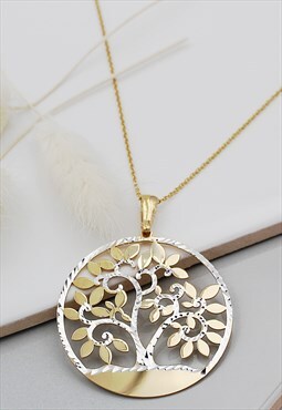 Sterling Silver & Gold Tree of Life Necklace