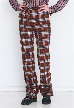 VINTAGE CHECKED HIGH WAIST TROUSERS