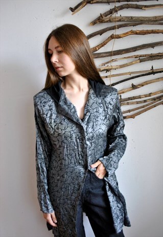 VINTAGE FLORAL HOODED BLAZER