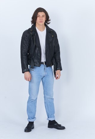 VINTAGE DHAGA LEATHER BIKER JACKET
