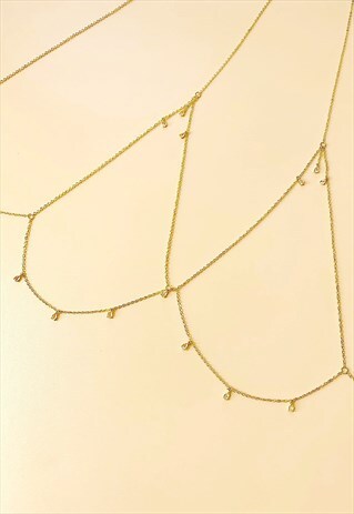 GOLD FILLED BODY CHAIN & CRYSTALS