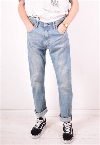 LEVI'S 513 MENS VINTAGE JEANS W34 L32 BLUE 90S