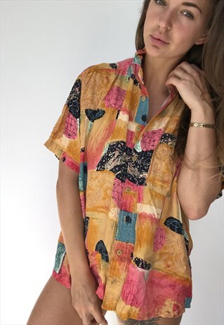 PATTERNED OVERSIZED RETRO VINTAGE UNISEX FESTIVAL SHIRT