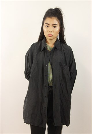 VINTAGE GREY SILK SHIRT