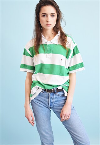 90'S RETRO TOMMY HILFIGER POLO OVERSIZED T-SHIRT TOP TEE