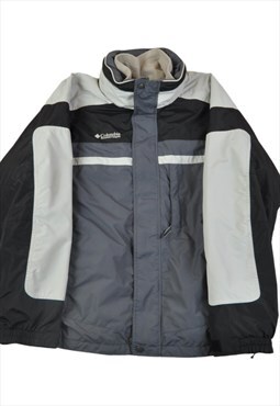 Vintage Columbia Jacket Waterproof Grey/Black Large