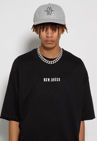 GREY BLACK GOTHIC LOGO WOOL CAP