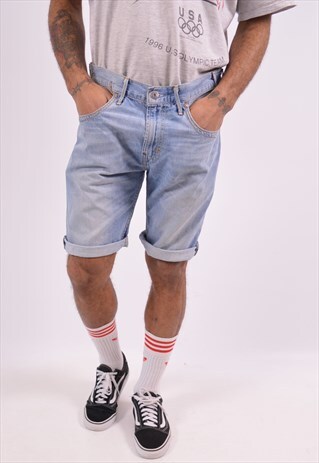LEVI'S 504 MENS VINTAGE DENIM SHORTS W33 BLUE 90S