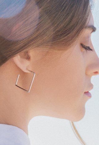SILVER SQUARE EARRINGS
