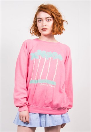 VINTAGE 90'S BRIGHT PINK TOURIST SWEATSHIRT