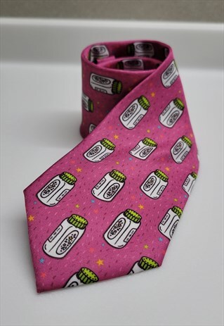 SPICE JARS PATTERN TIES IN PINK COLOR