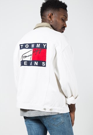 VINTAGE 80S TOMMY HILFIGER PATH DENIM TRUCKER / S1555