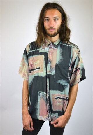 VINTAGE 90'S ABSTRACT PRINT SHIRT