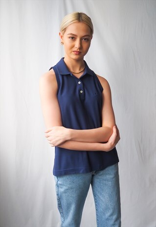 VINTAGE NAVY FILA SLEEVELESS POLO