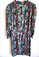 VINTAGE FLORAL DRESS FLOWERS LONG SLEEVES MIDI ROMANTIC DARK