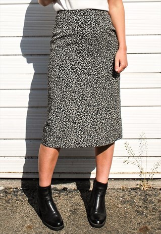 VINTAGE 90S DITSY MIDI SKIRT