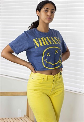 VINTAGE NIRVANA CROP TOP REWORKED 90S X 3.9