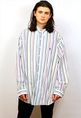 1990'S VINTAGE RALPH LAUREN BLAKE STRIPPED SHIRT