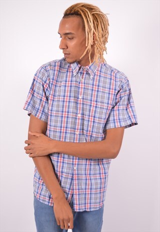 VINTAGE BURBERRY SHIRT CHECK BLUE