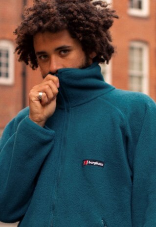 VINTAGE BERGHAUS ZIP UP FLEECE JACKET IN TURQUOISE / TEAL