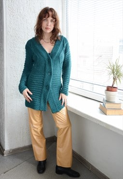 Vintage Blue/Green Knitted Long Fit Cardigan