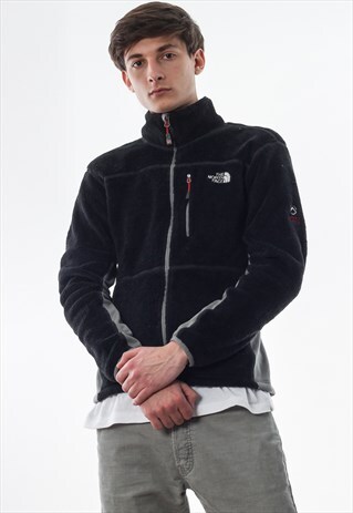 VINTAGE THE NORTH FACE FULL ZIP JACKET PILE BLACK