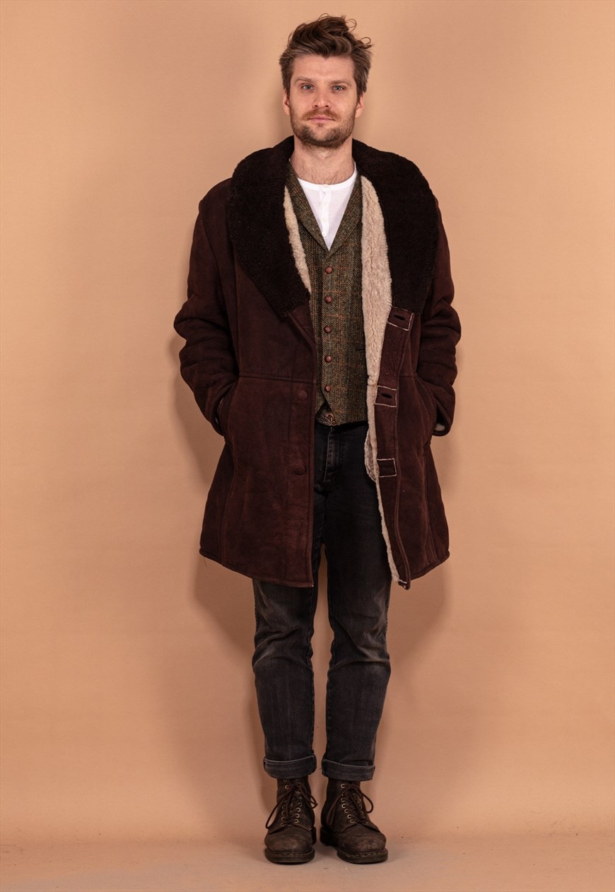 Mens sheepskin clearance coat asos