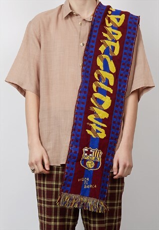 VINTAGE FC BARCELONA FOOTBALL SCARF