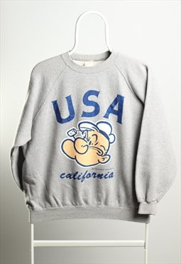 Vintage USA California Crewneck  Sweatshirt Grey
