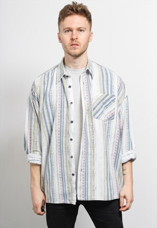 VINTAGE AZTEC PATTERNED SHIRT