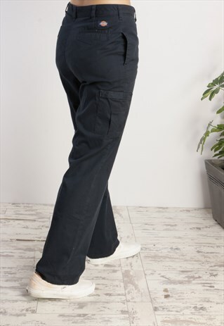 DICKIES CARGO POCKET TROUSERS NAVY BLUE X481