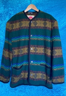 Vintage Wool Aztec Sherpa Jacket Coat 