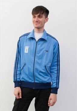 80's Track Suit Jacket Top Jumper Blue Football Retro Ventex