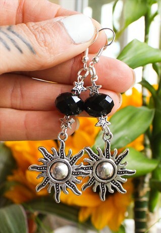 HANDMADE SILVER SUN EARRINGS