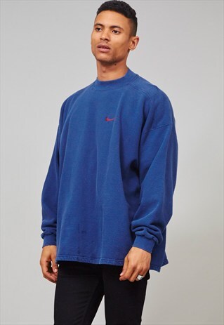 VINTAGE 80'S SUPER OVERSIZED NAVY BLUE NIKE SWEATER