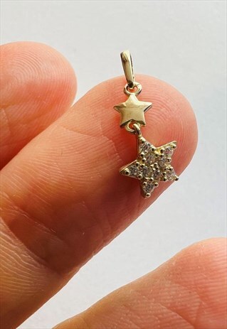 9CT YELLOW GOLD CZ STAR CHARM