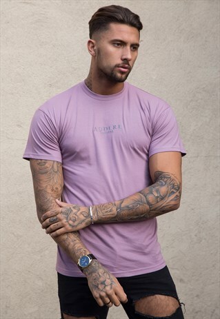 WASHED VIOLET EMBROIDERED T-SHIRT