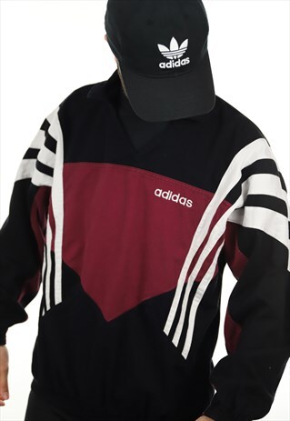VINTAGE 80S ADIDAS DRILL TOP SWEATSHIRT BLACK