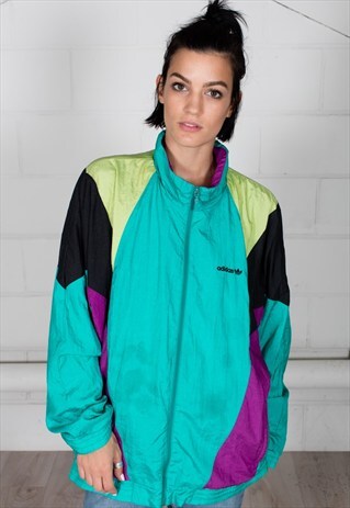 VINTAGE ADIDAS RETRO LOGO UNISEX SHELL JACKET