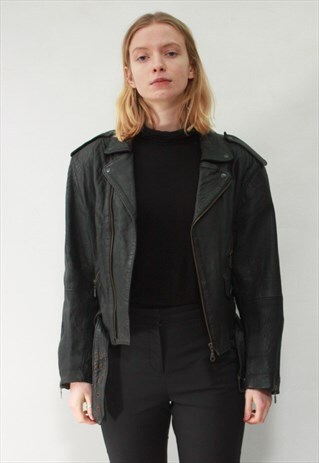 VINTAGE 70' CLASSIC RAMONES BLACK SHORT LEATHER JACKET