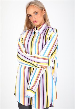 VINTAGE UNBRANDED PATTERN LONG SLEEVE SHIRT S292