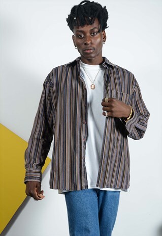 VINTAGE CORDUROY SHIRT IN PURPLE STRIPE