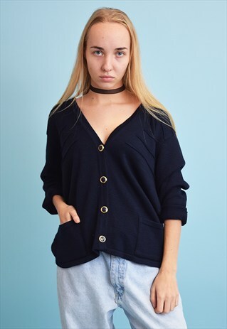 CUTE VINTAGE 90'S MINIMALIST KNITTED MOMS CARDIGAN TOP